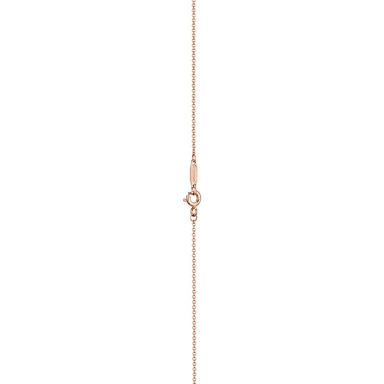 T*f*ny t smile pendant in rose gold with diamonds, large