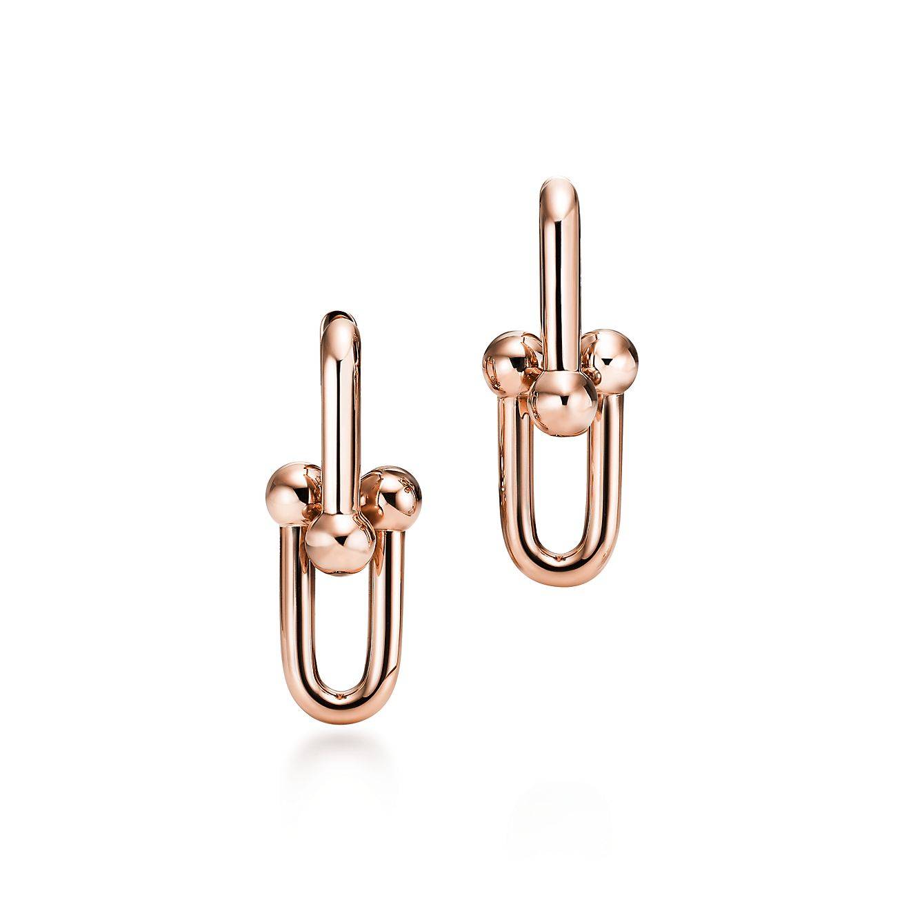 T*f*ny hardwear link earrings in 18k rose gold, small