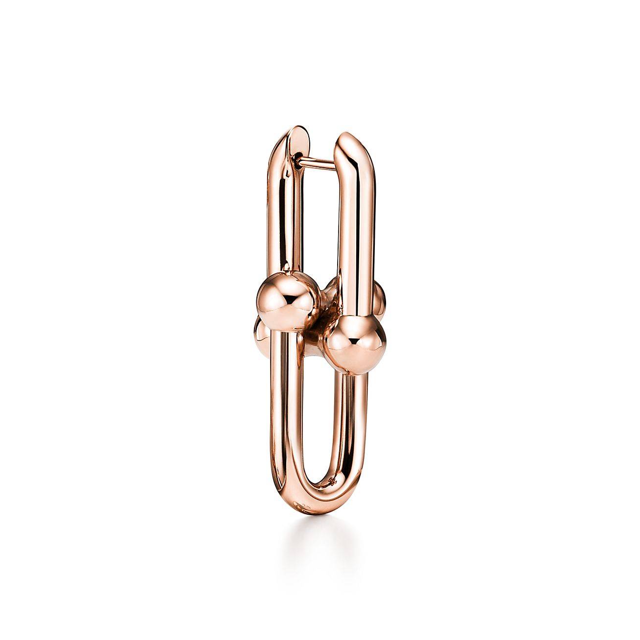 T*f*ny hardwear link earrings in 18k rose gold, small