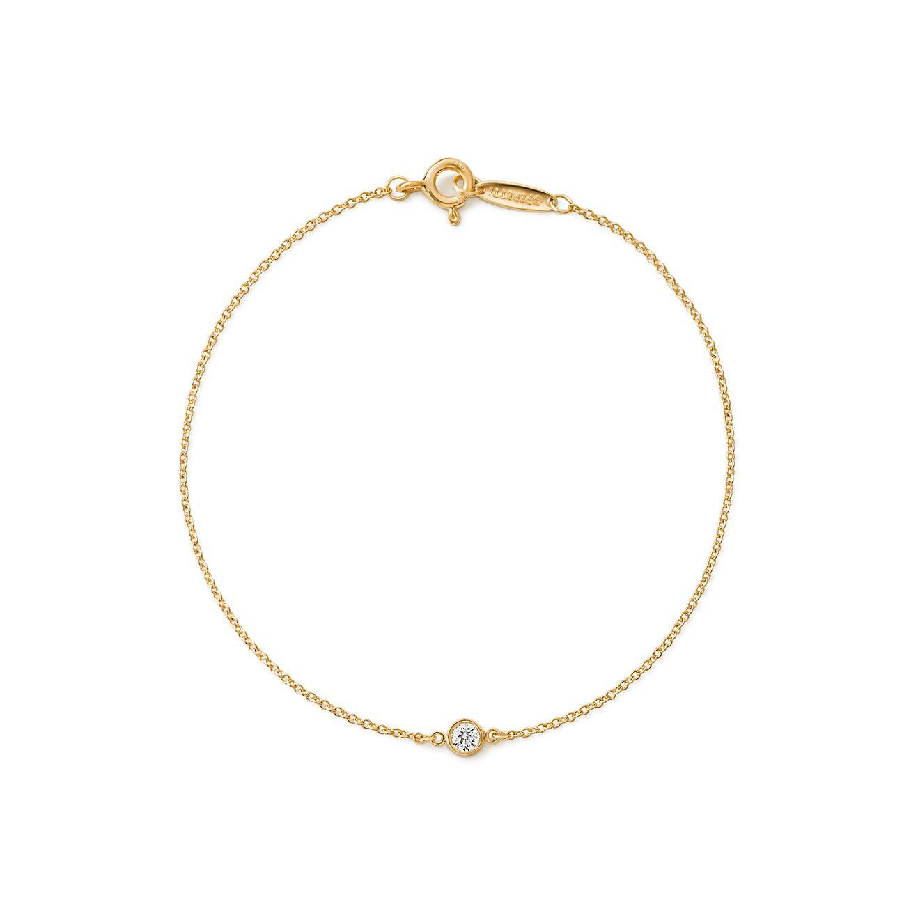 T*f*ny  elsa peretti® diamonds by the yard® single diamond bracelet in yellow gold