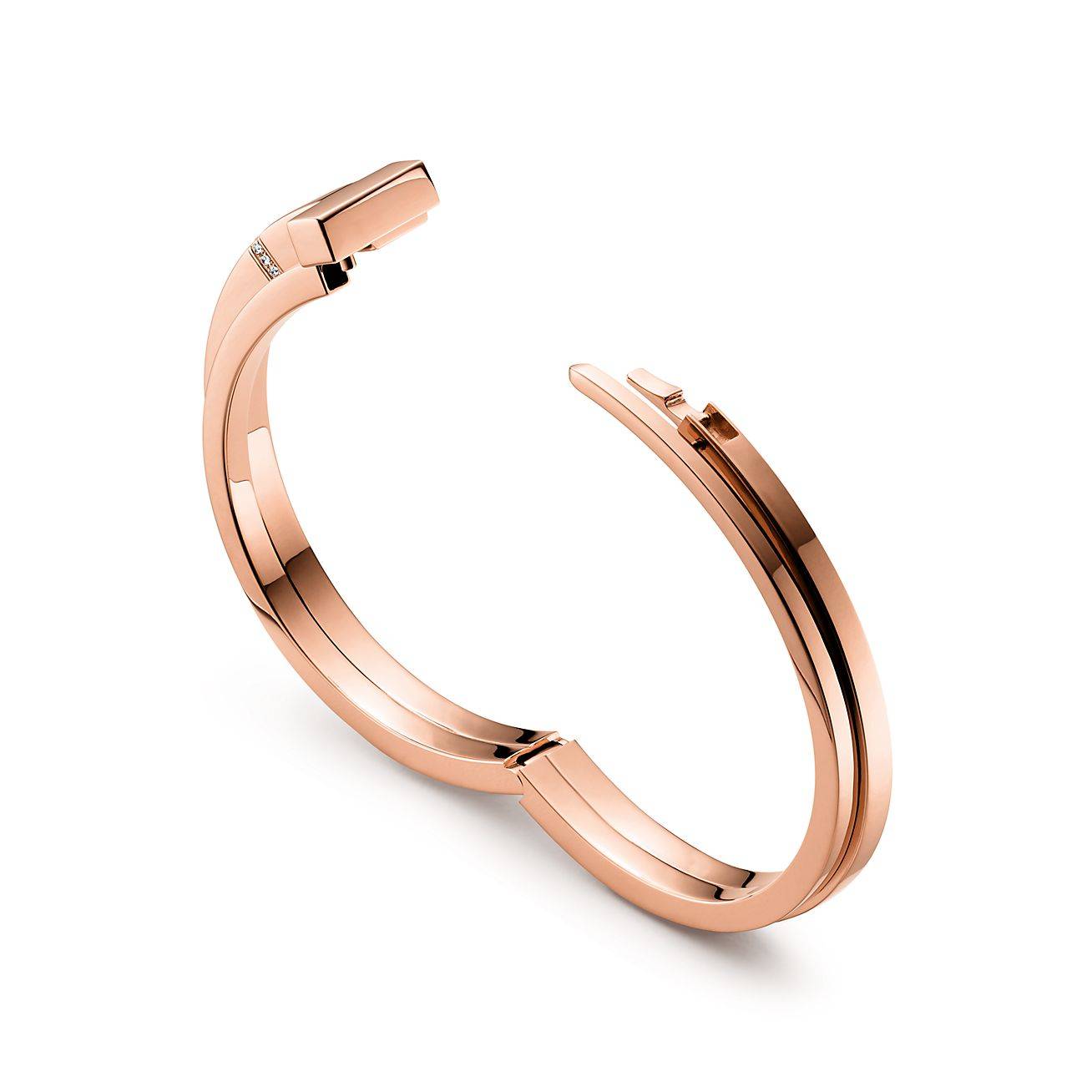 T*f*ny t diamond square wrap bracelet in 18k rose gold