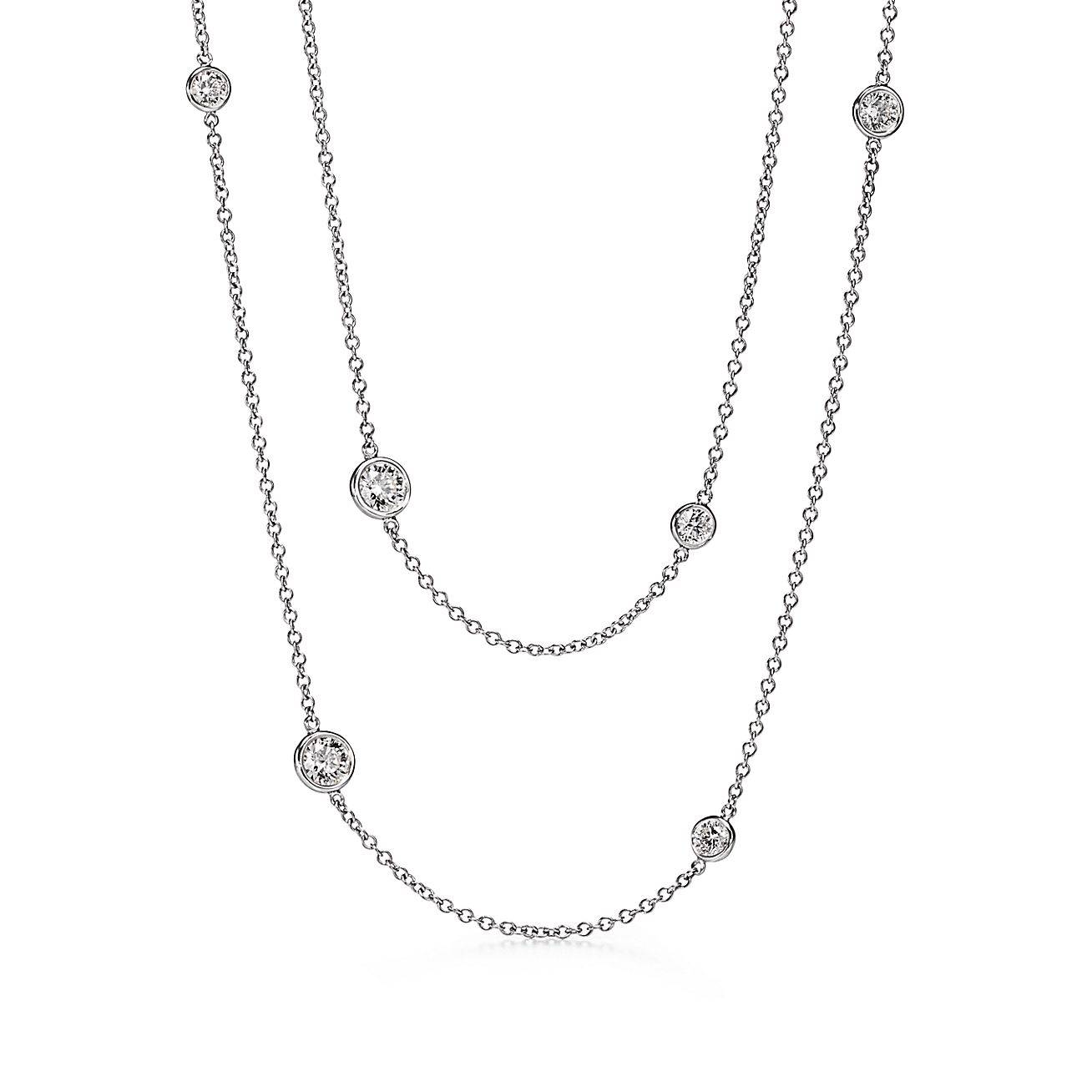 T*f*ny  elsa peretti® diamonds by the yard® sprinkle necklace in platinum with diamonds