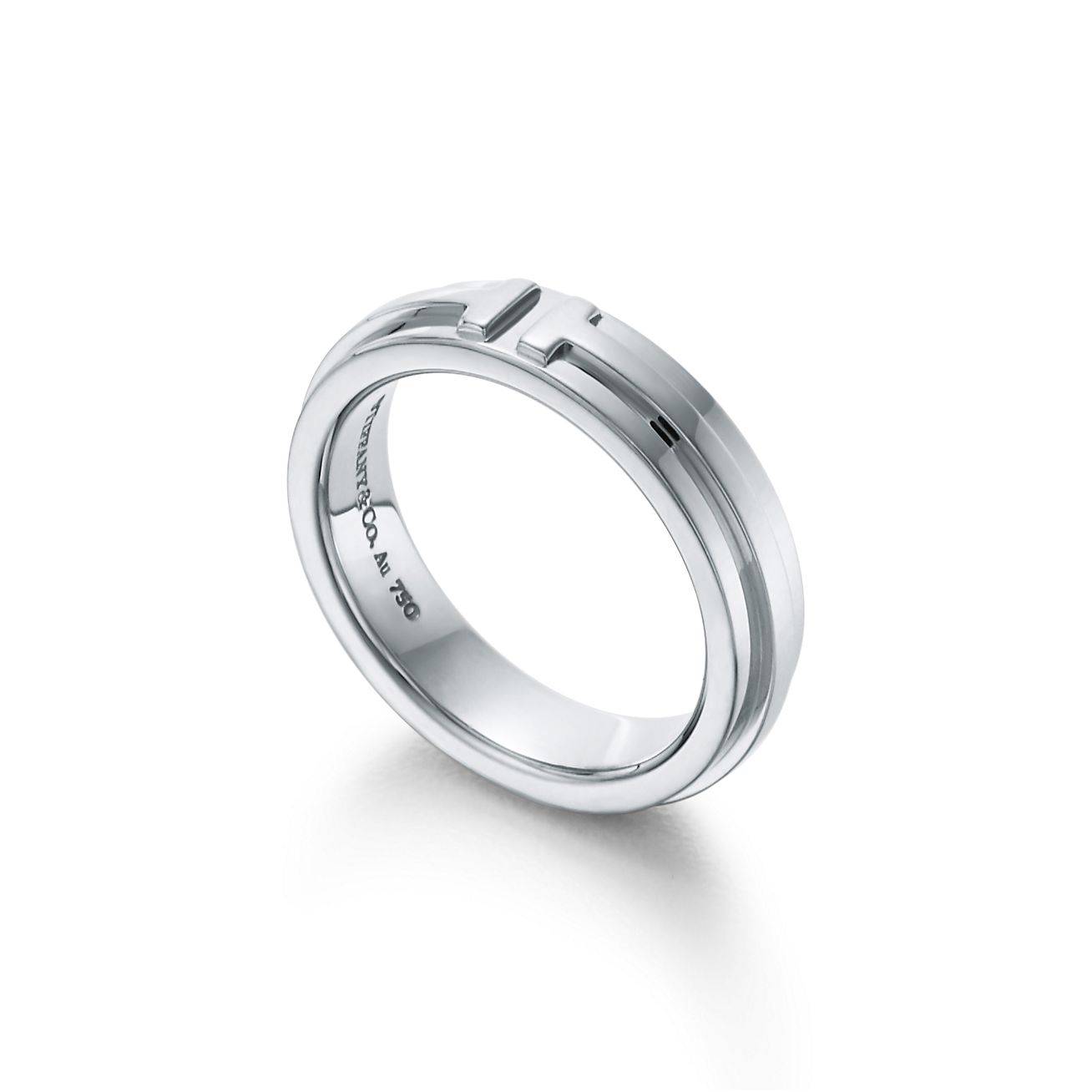 T*f*ny t narrow ring in 18k white gold