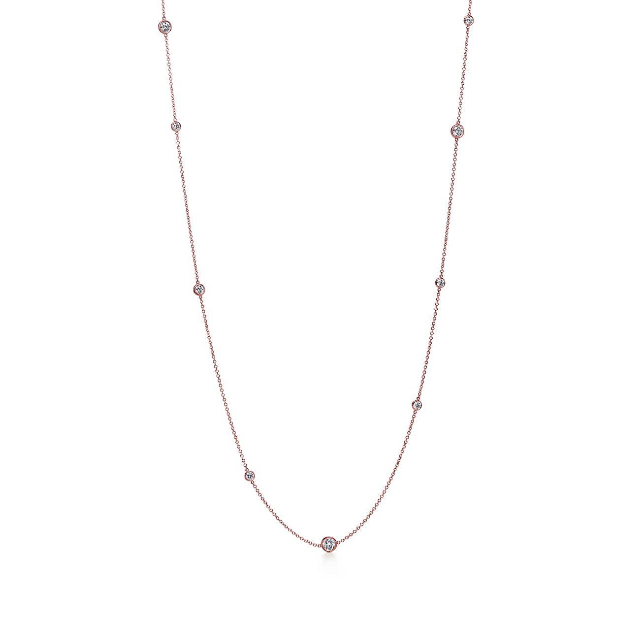 T*f*ny  elsa peretti® diamonds by the yard® sprinkle necklace in rose gold with diamonds