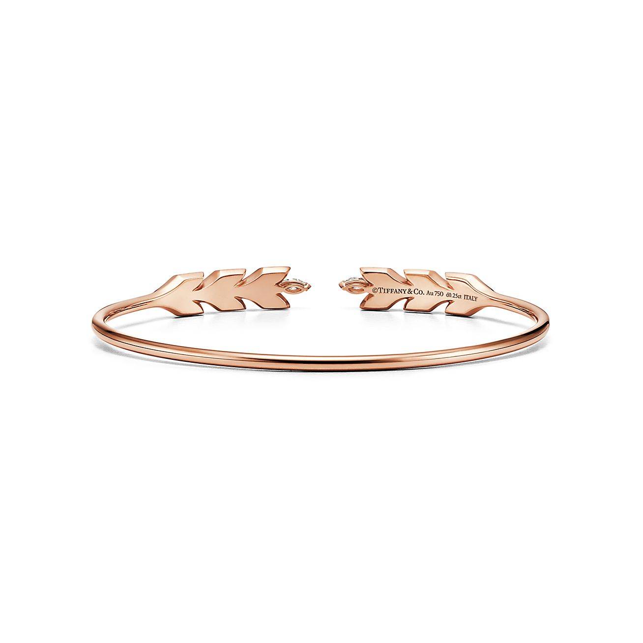 T*f*ny victoria® vine wire bracelet in rose gold with diamonds