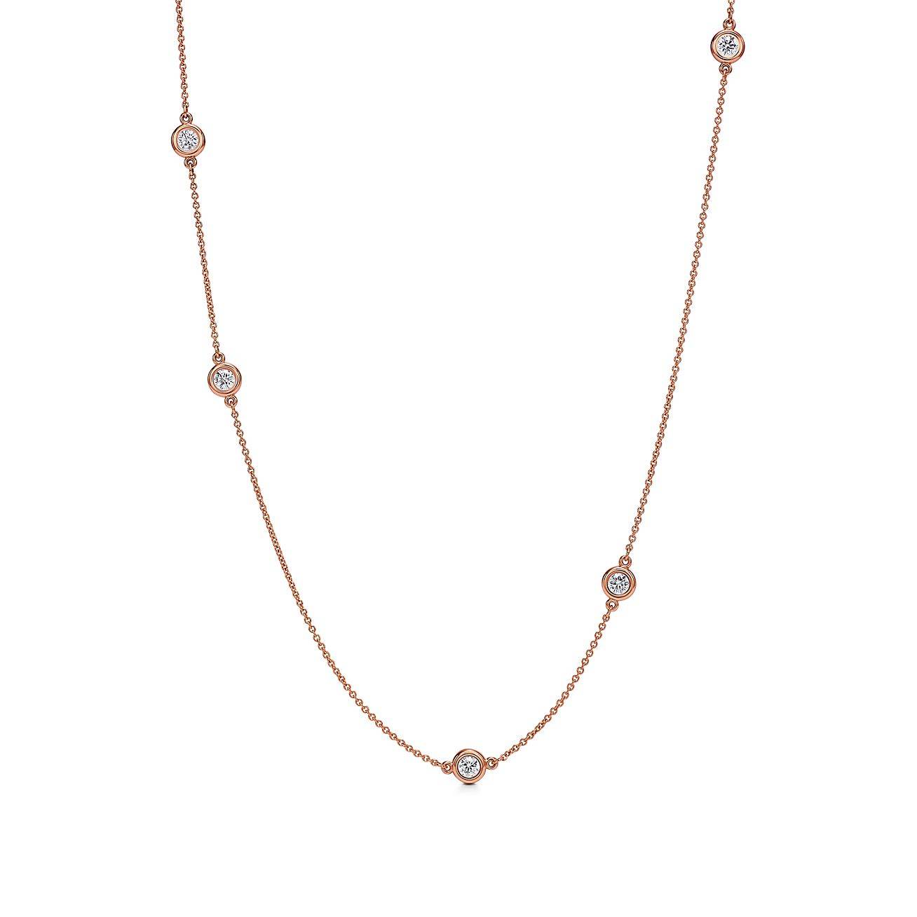 T*f*ny  elsa peretti® diamonds by the yard® sprinkle necklace in rose gold