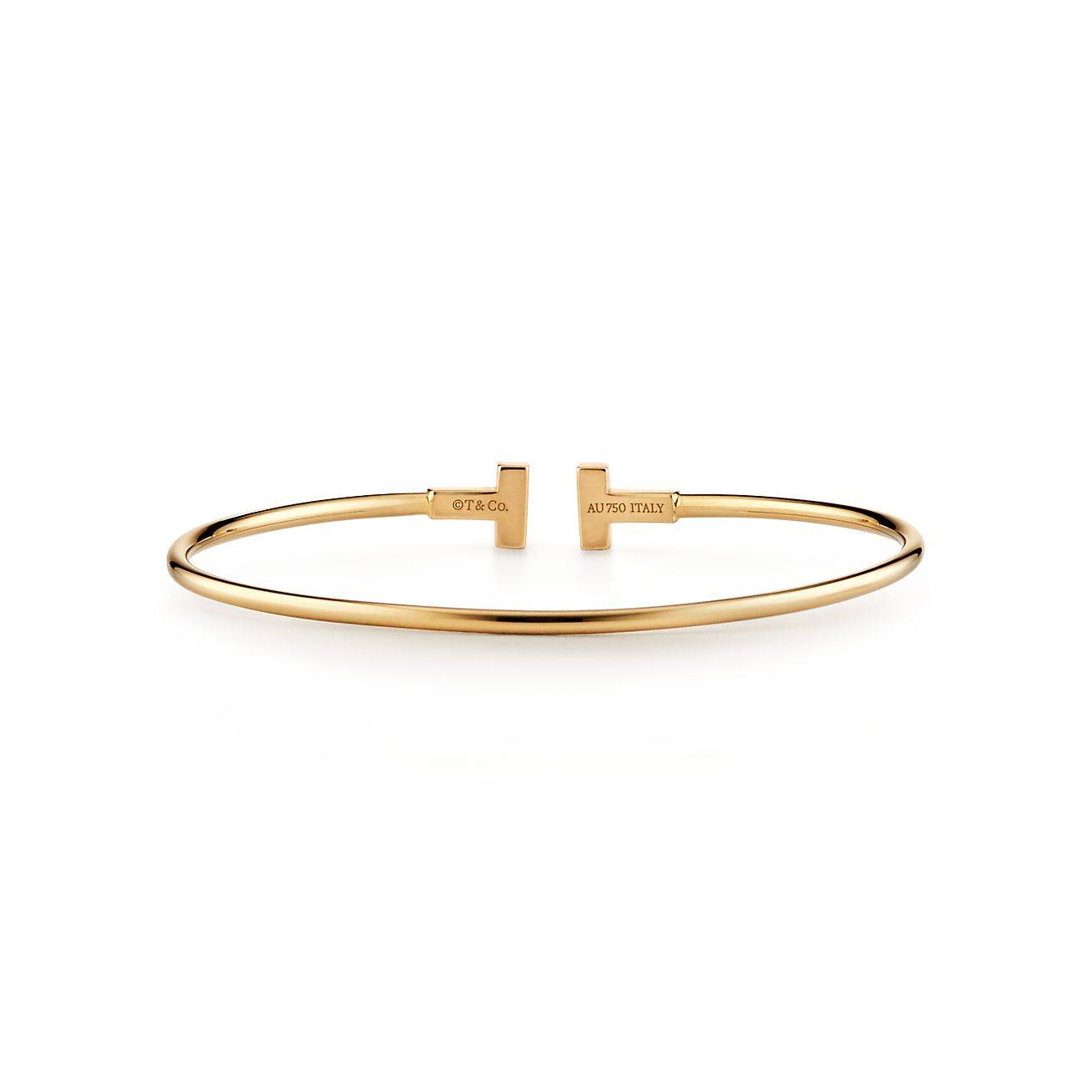 T*f*ny t narrow wire bracelet in 18k gold