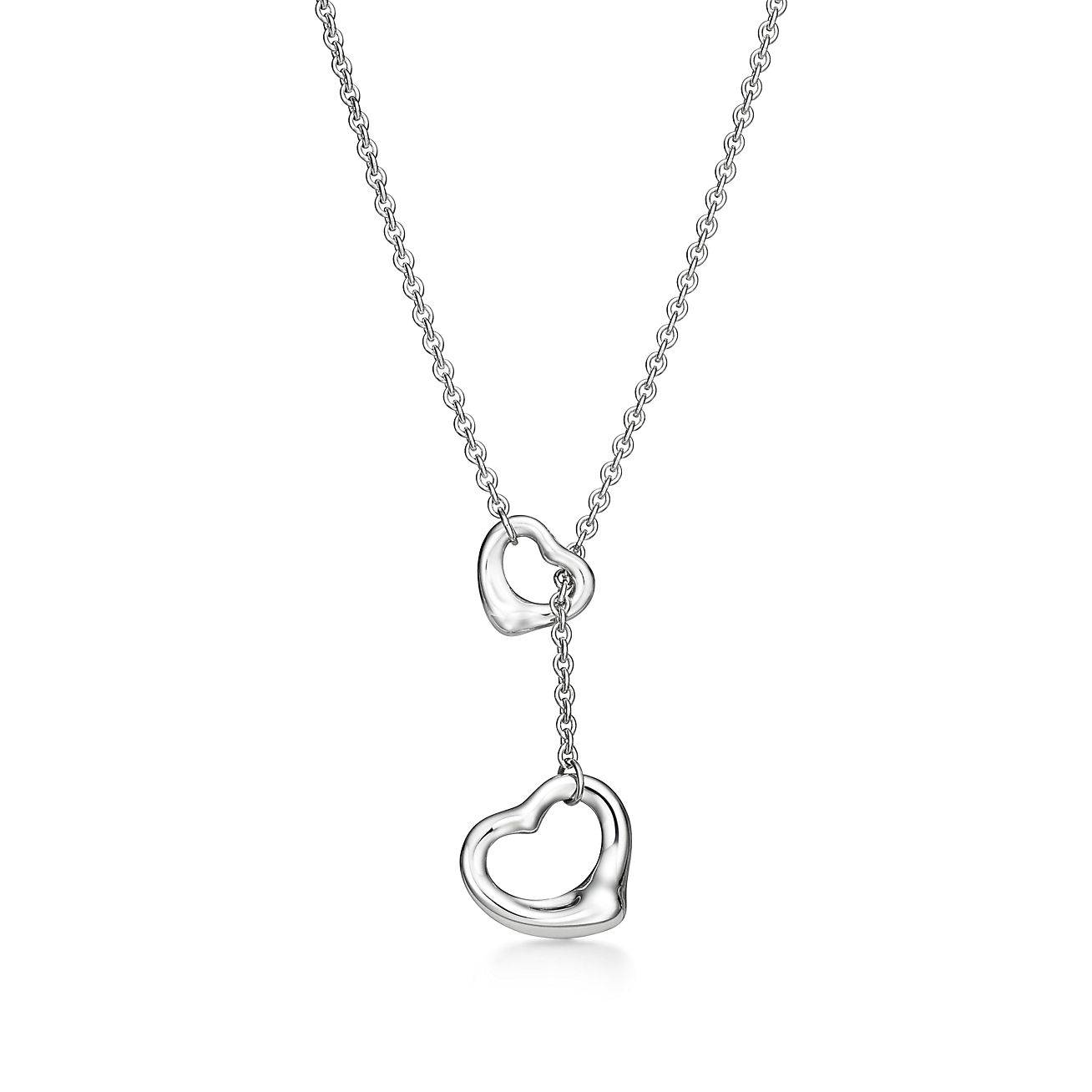 T*f*ny  elsa peretti® open heart lariat necklace in silver, 16 mm