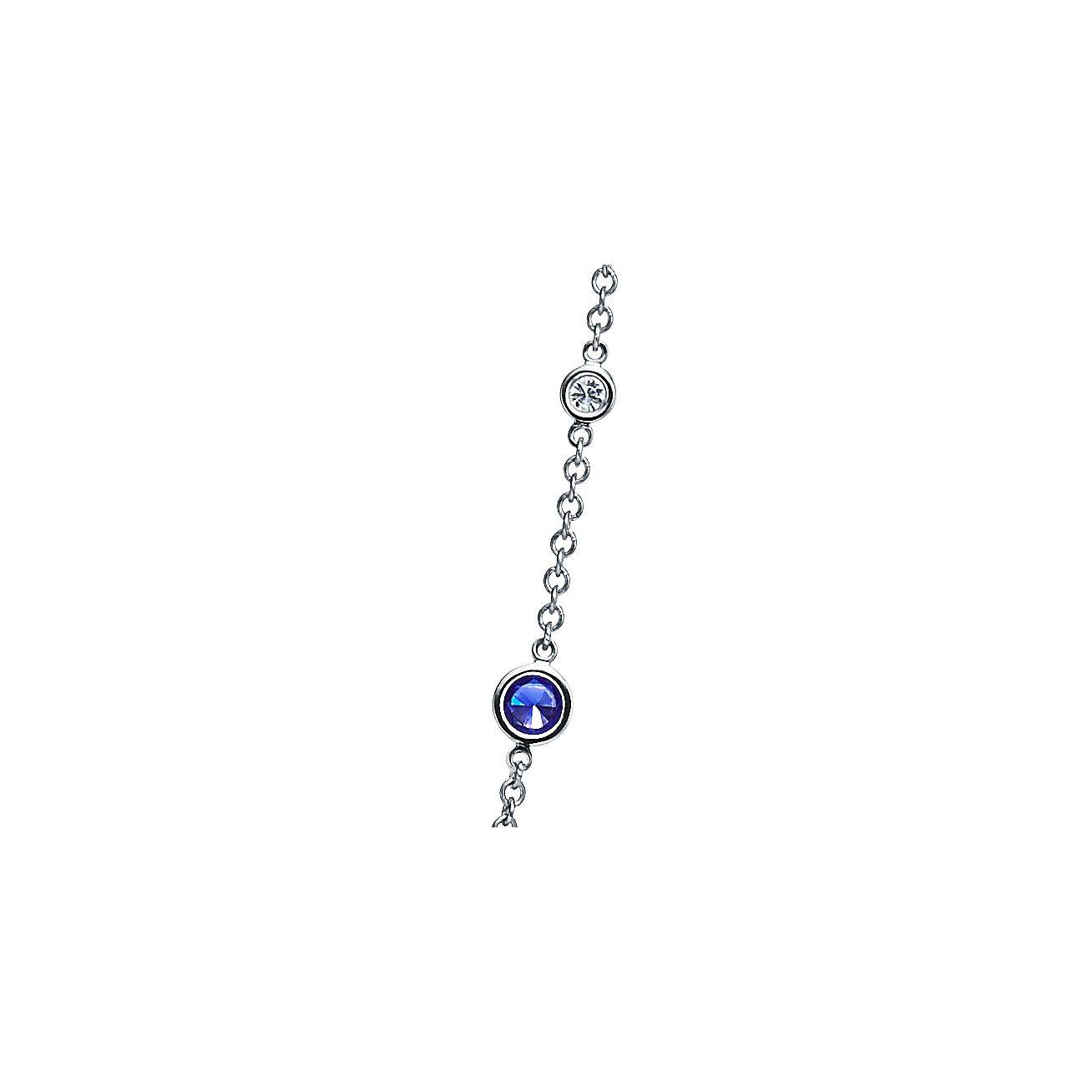 T*f*ny elsa peretti® color by the yard sprinkle necklace in platinum with sapphires and diamonds