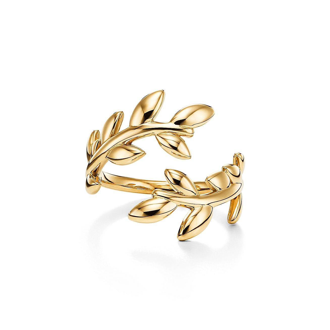 T*f*ny  paloma picasso® olive leaf bypass ring in yellow gold