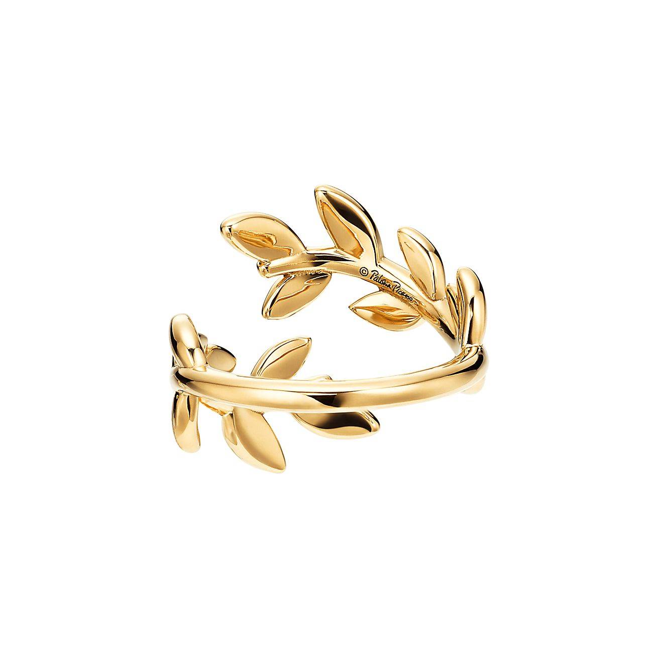 T*f*ny  paloma picasso® olive leaf bypass ring in yellow gold