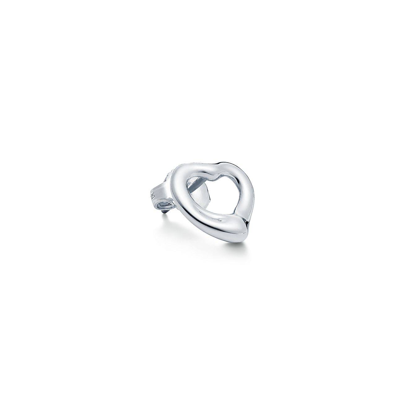 T*f*ny  elsa peretti® open heart stud earrings in silver, 11 mm