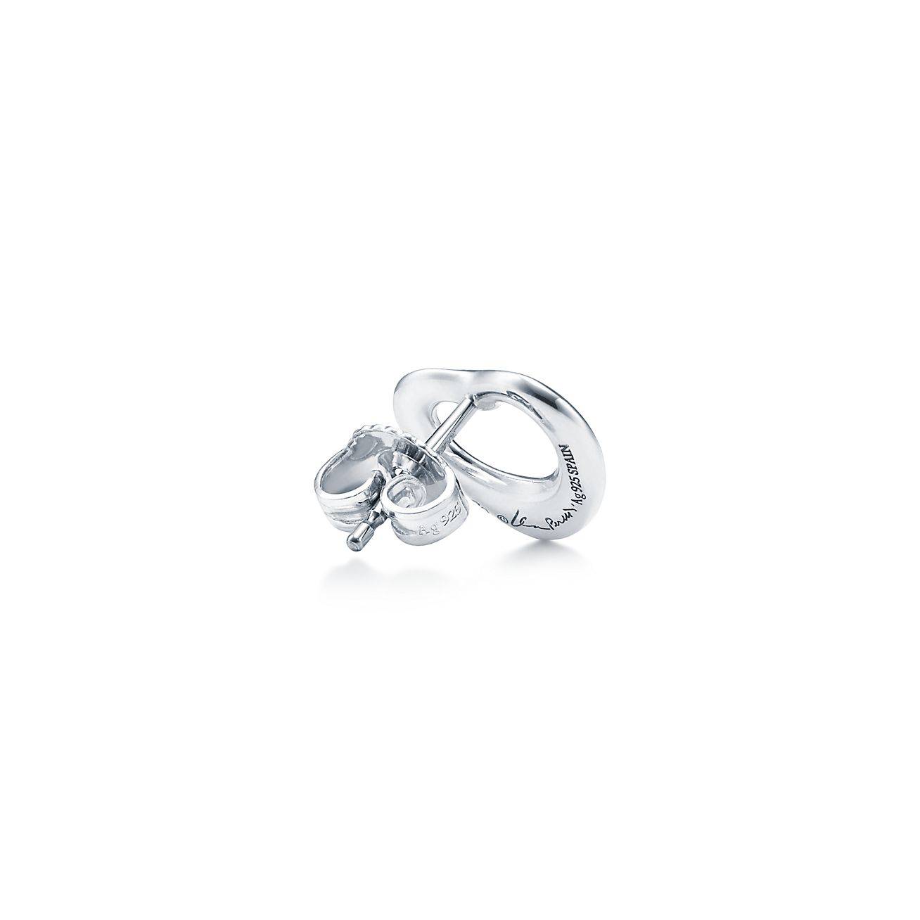 T*f*ny  elsa peretti® open heart stud earrings in silver, 11 mm