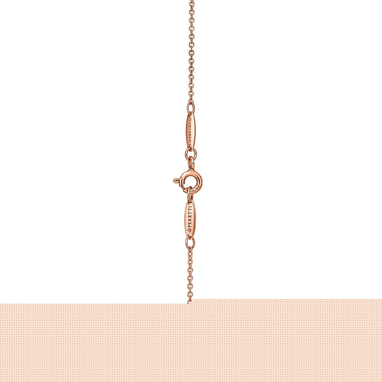 T*f*ny  elsa peretti® open heart pendant in 18k rose gold with diamonds