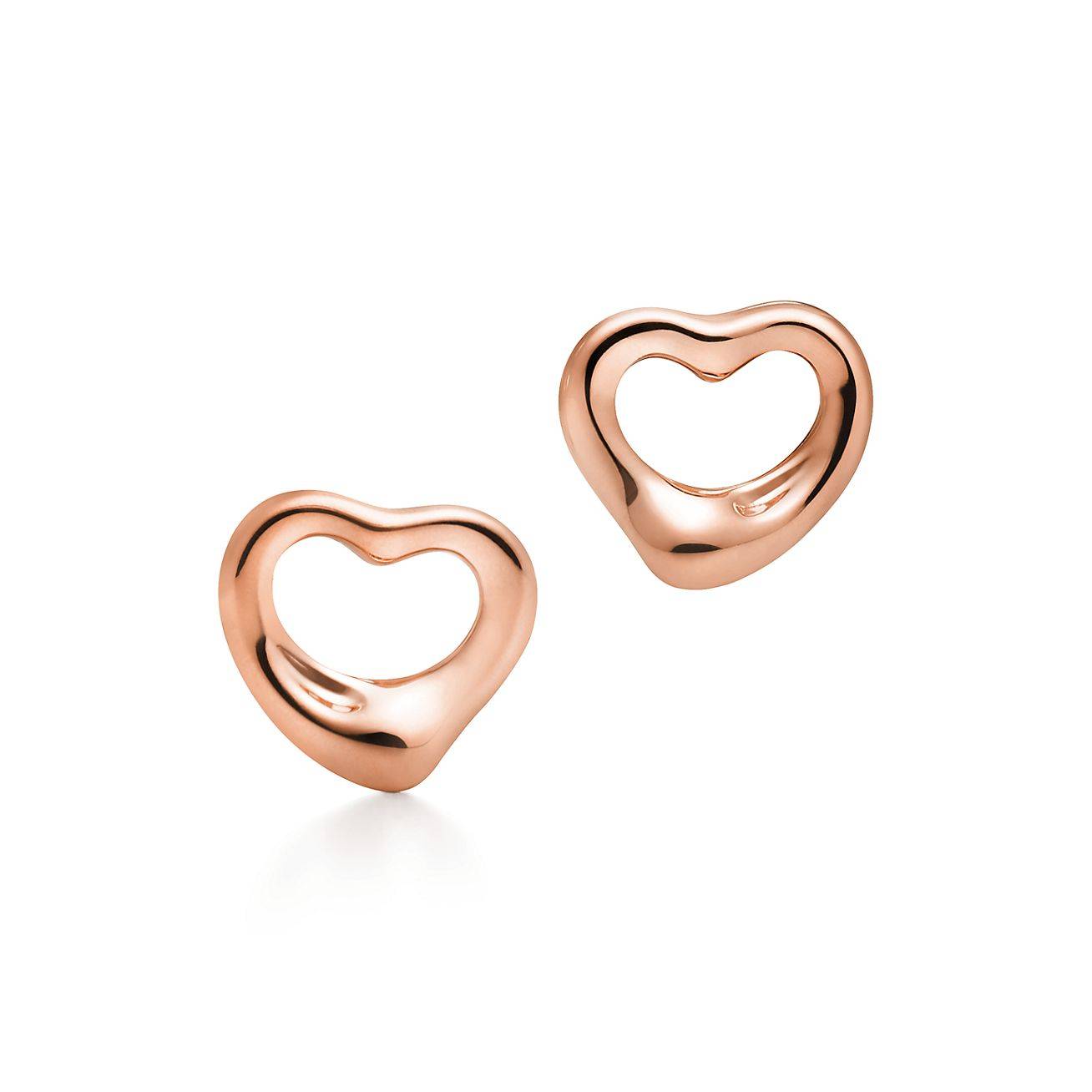 T*f*ny  elsa peretti® open heart stud earrings in rose gold, 11 mm