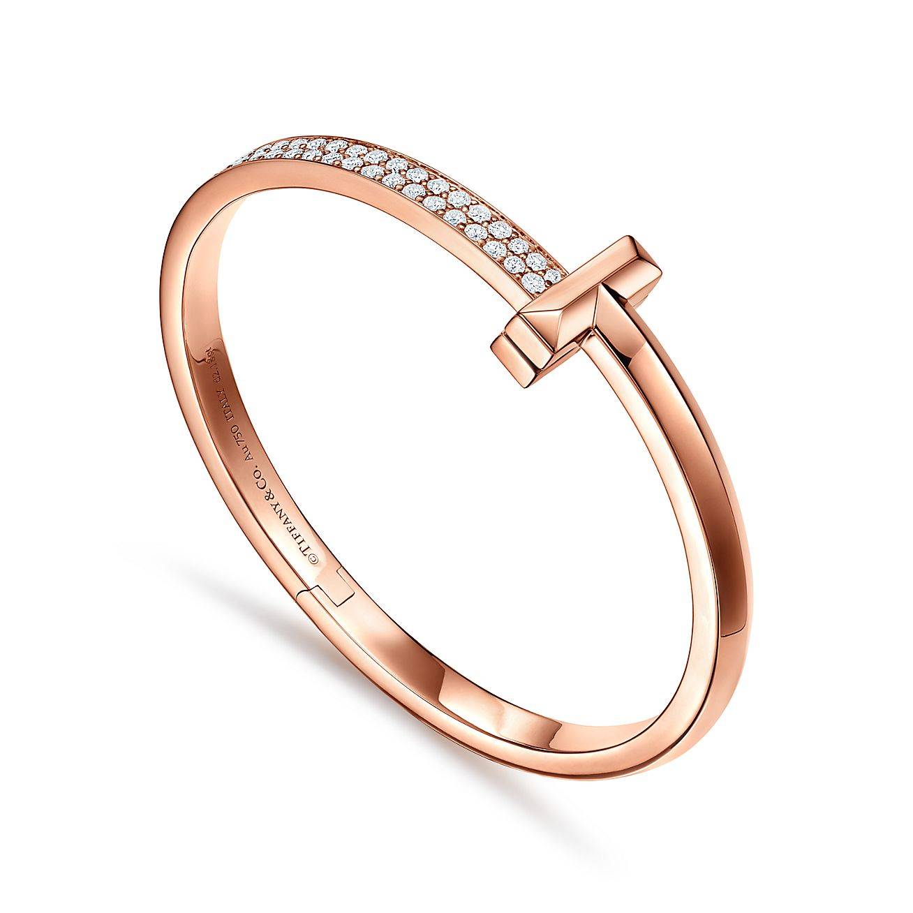 T*f*ny t t1 hinged bangle in rose gold, wide