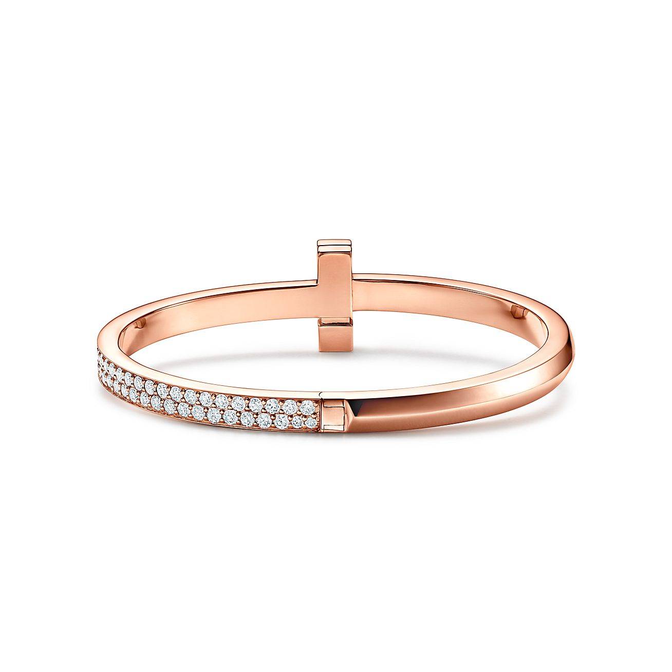 T*f*ny t t1 hinged bangle in rose gold, wide