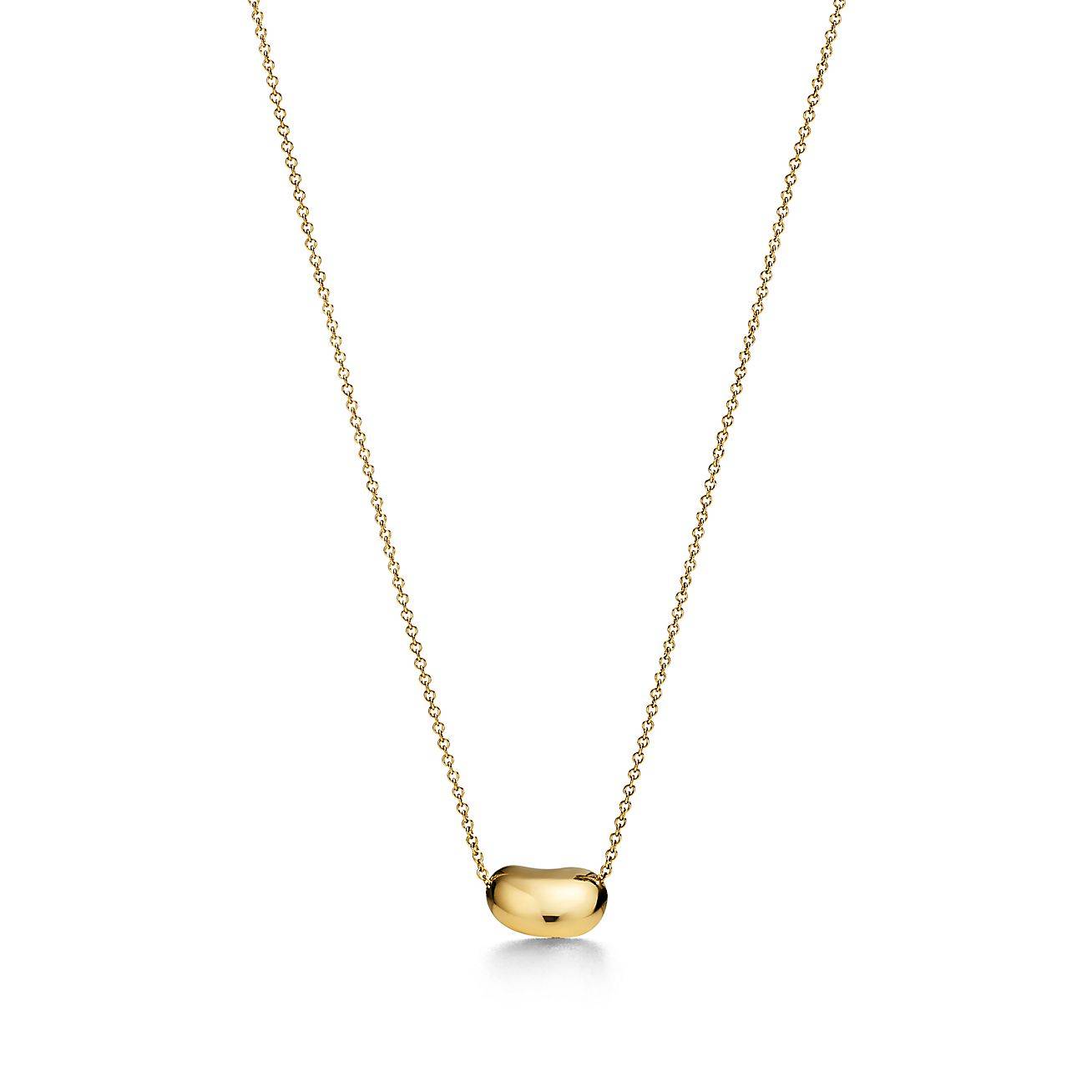 T*f*ny elsa peretti® bean® design pendant in yellow gold with pavÉ diamonds, 12 mm