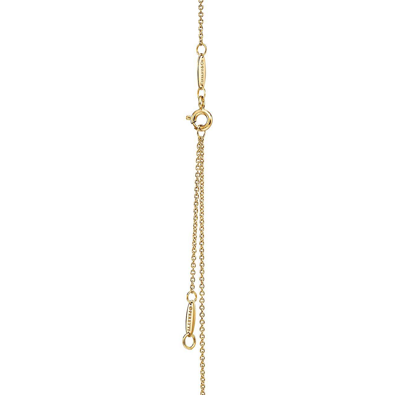 T*f*ny elsa peretti® bean® design pendant in yellow gold with pavÉ diamonds, 12 mm