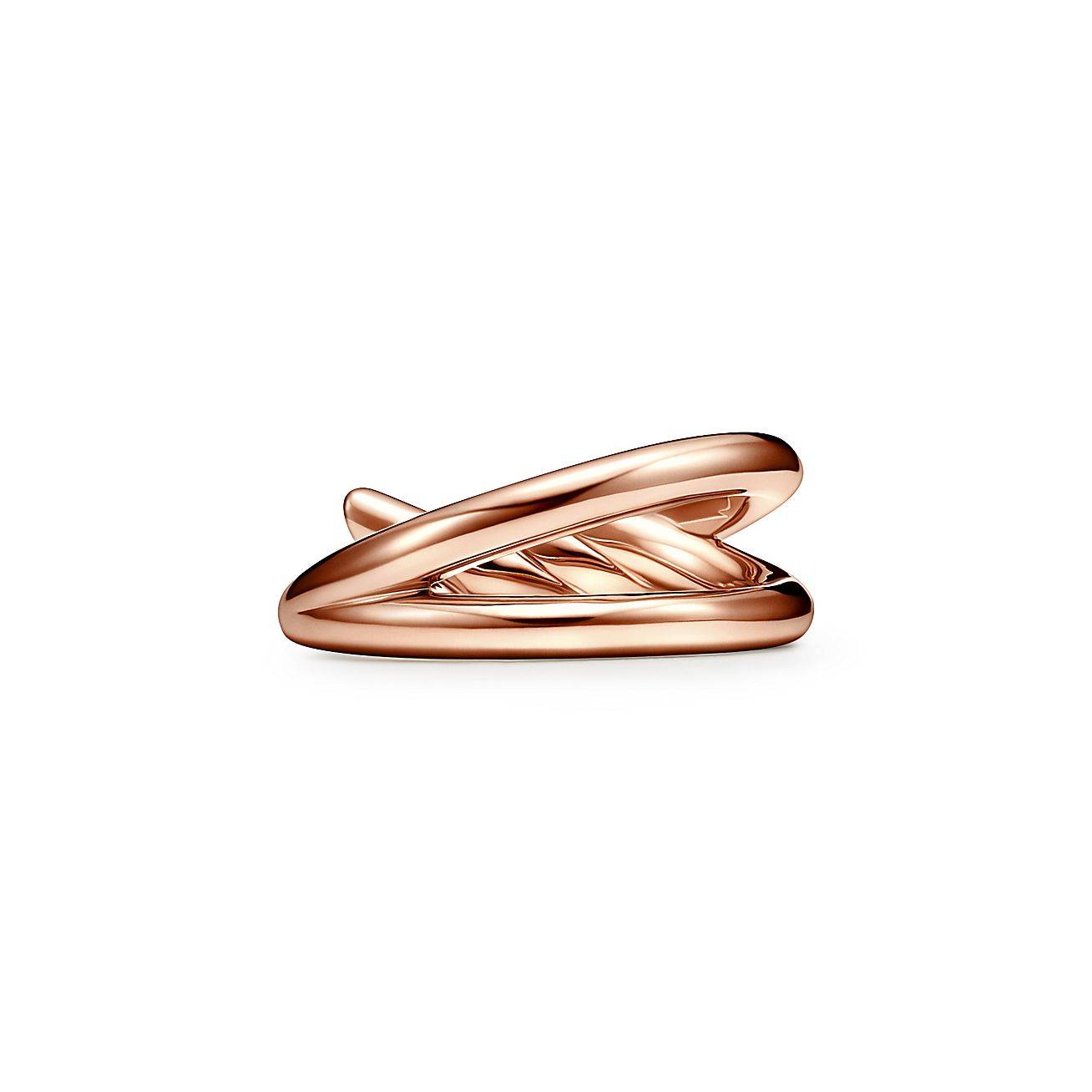 T*f*ny knot double row ring in rose gold