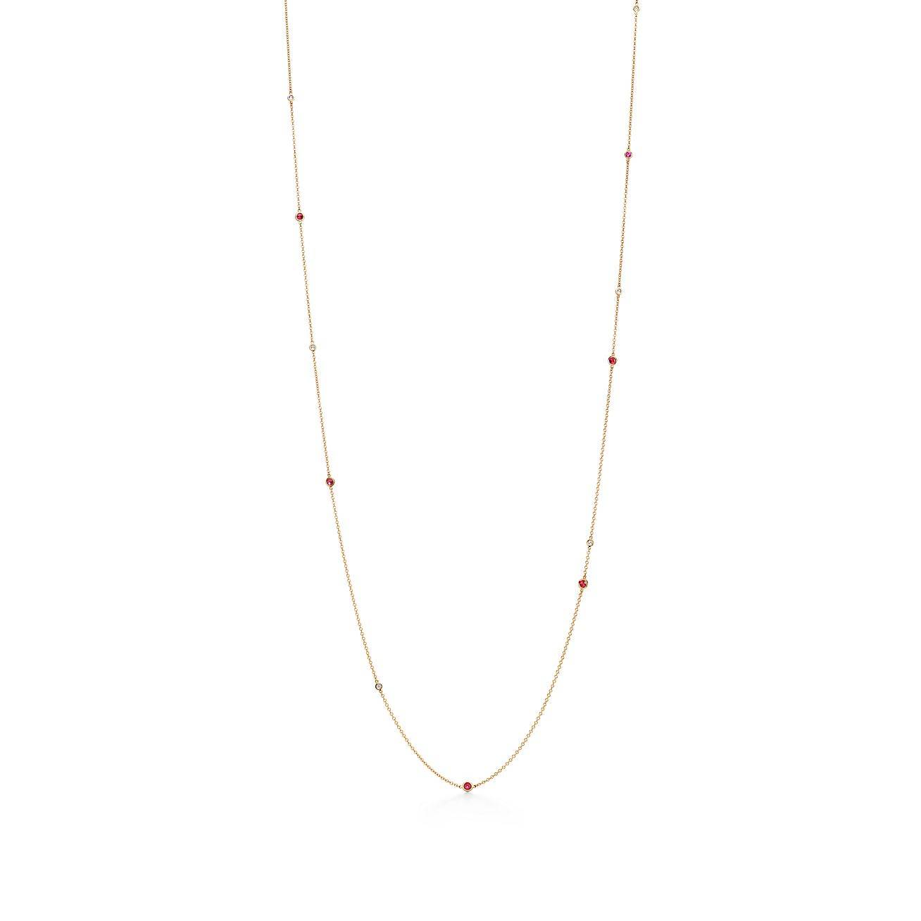 T*f*ny elsa peretti® color by the yard sprinkle necklace in gold with rubies and diamonds