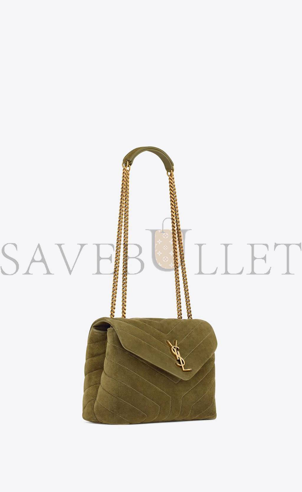 YSL LOULOU SMALL IN QUILTED "Y" SUEDE 4946991U8673206 (23*17*9cm)