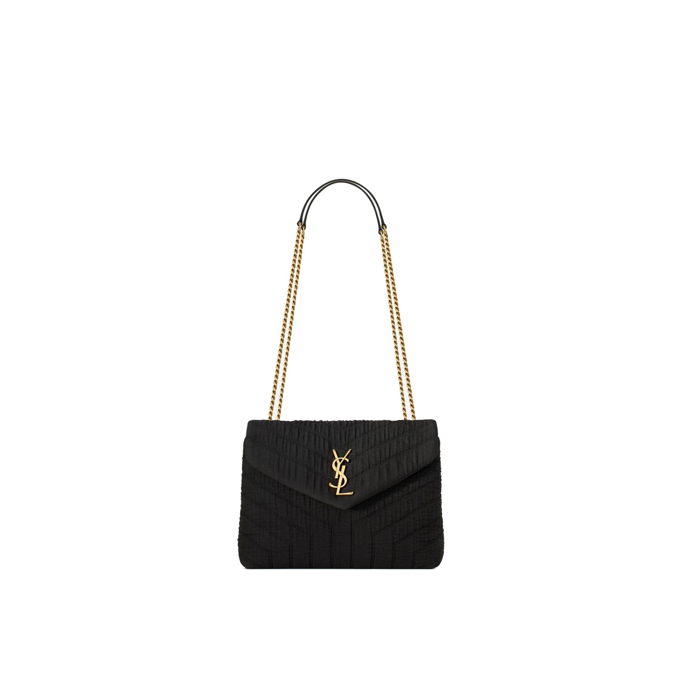 YSL LOULOU SMALL IN QUILTED "Y" COTTON 494699FABQ91000 (23*17*9cm)