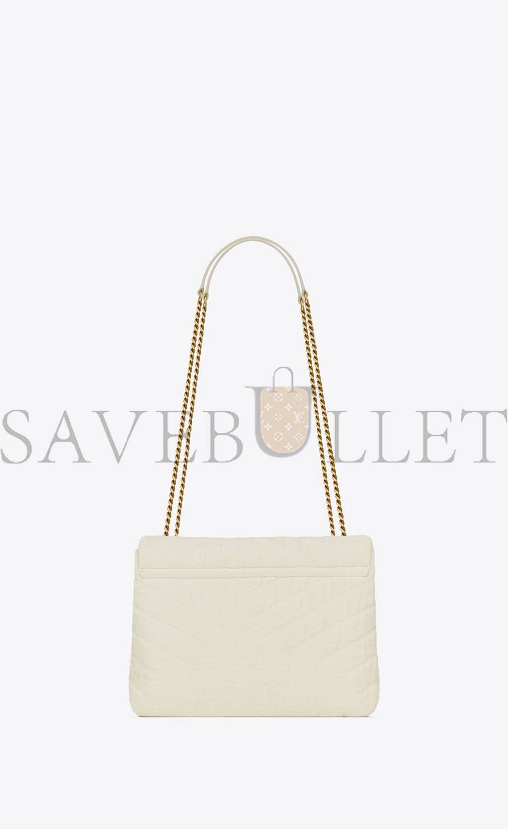 YSL LOULOU SMALL IN QUILTED "Y" COTTON 494699FABQ99133 (23*17*9cm)