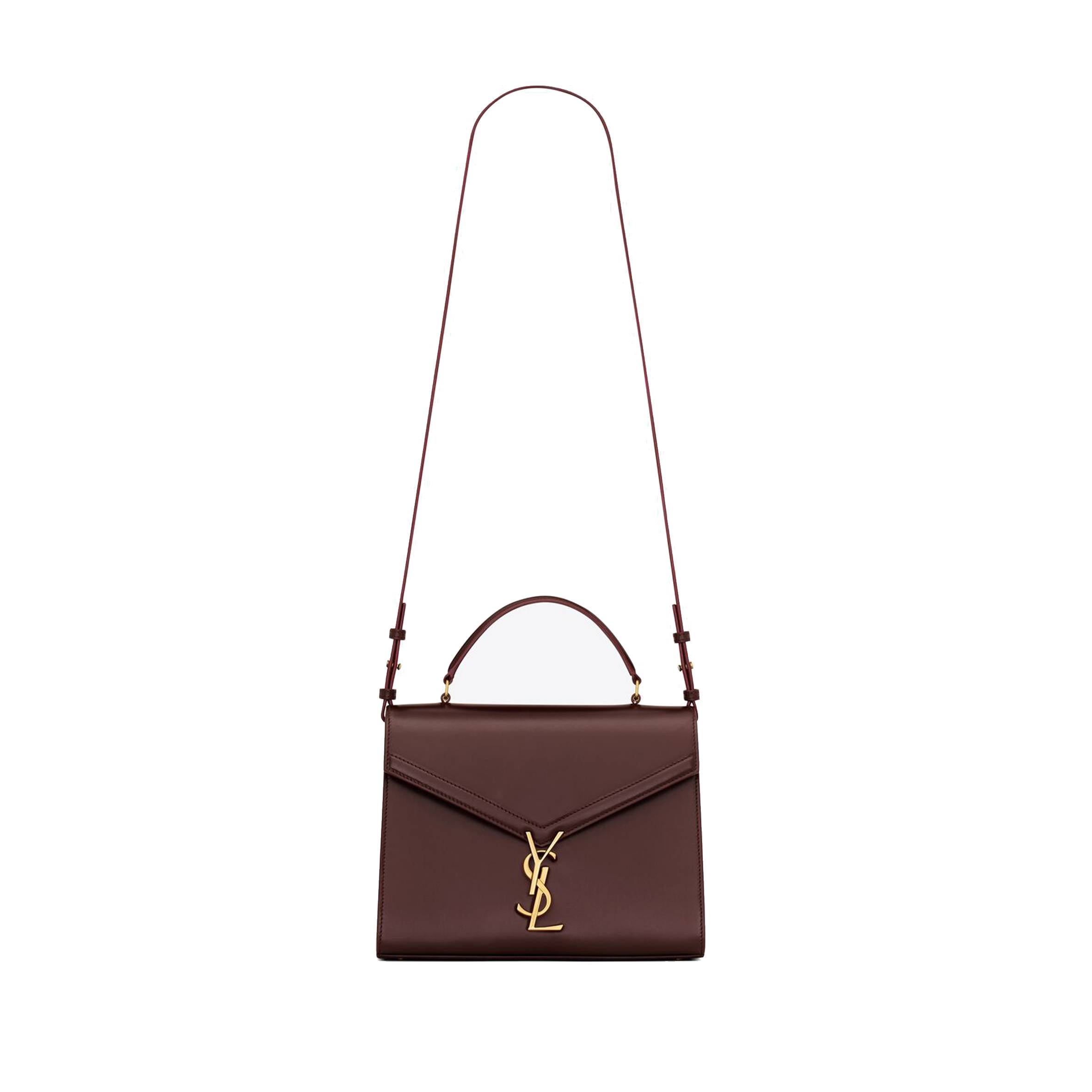 YSL CASSANDRA MEDIUM TOP HANDLE BAG IN BOX SAINT LAURENT LEATHER 6239310SX0W2045 (24.5*20*11.5cm)