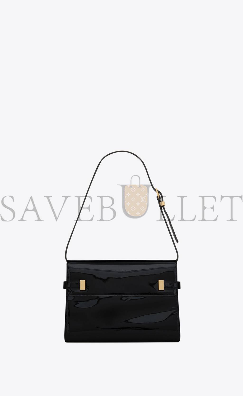 YSL MANHATTAN SMALL SHOULDER BAG IN PATENT LEATHER 675626B870J1000 (24*17.5*6cm)