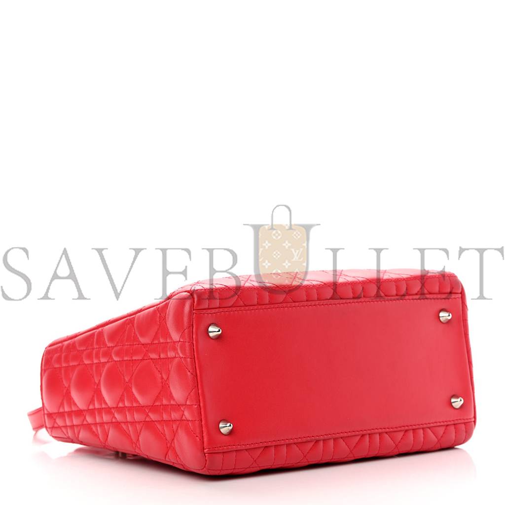 D*or lambskin cannage medium lady D*or red (23*20*12.7cm)