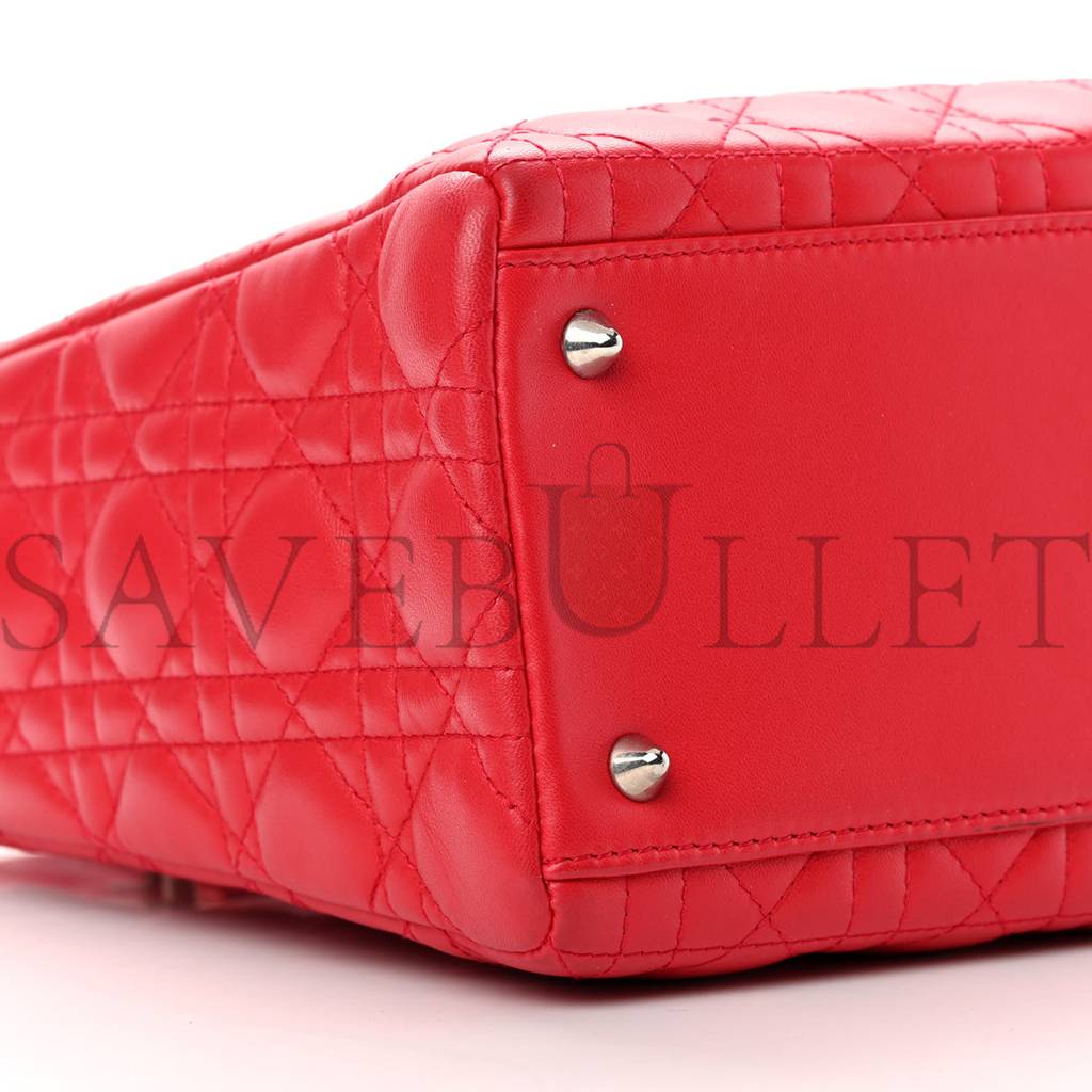 D*or lambskin cannage medium lady D*or red (23*20*12.7cm)