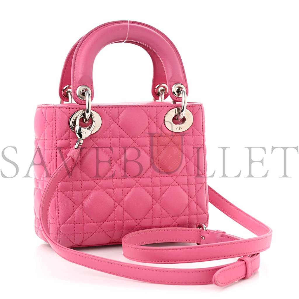 D*or lambskin cannage mini lady D*or sorbet (17*15*7cm)