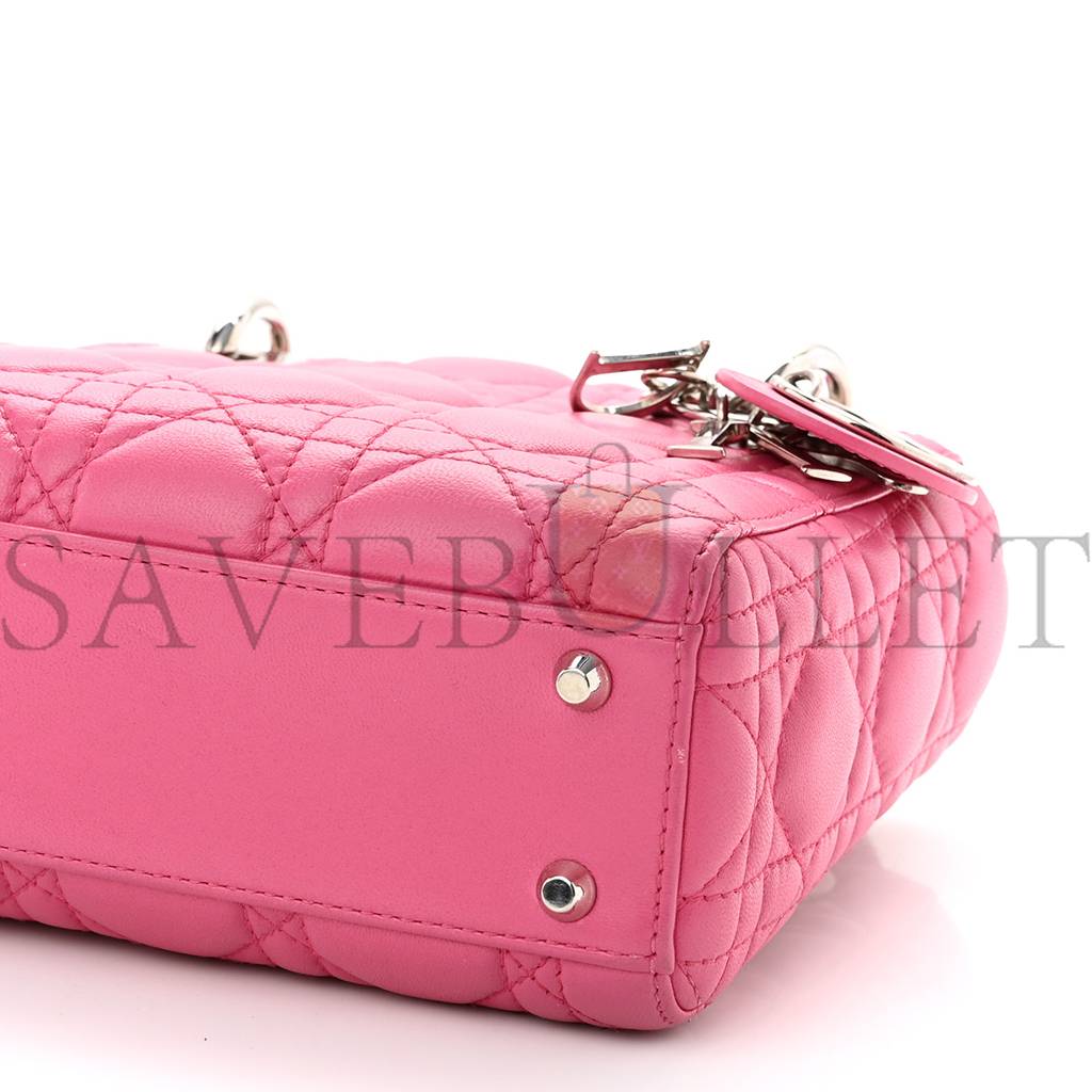 D*or lambskin cannage mini lady D*or sorbet (17*15*7cm)