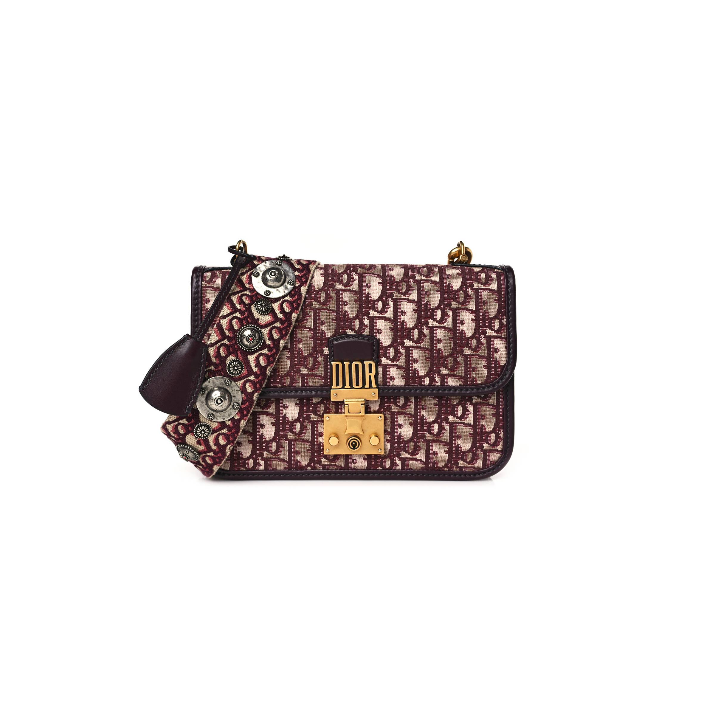 D*or oblique D*oraddict flap bag burgundy (24*17*5.1cm)