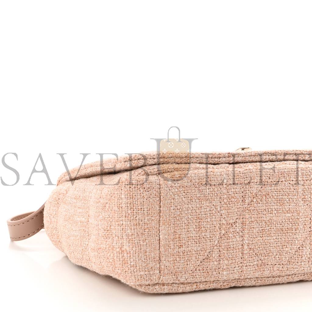 D*or linen macrocannage small caro bag rose (19*12*7.6cm)