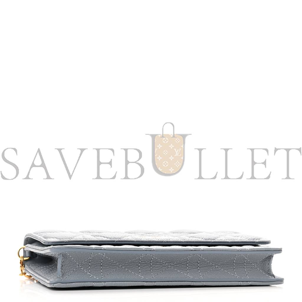 D*or supple calfskin caro pouch with chain cloud (20*11*3.2cm)