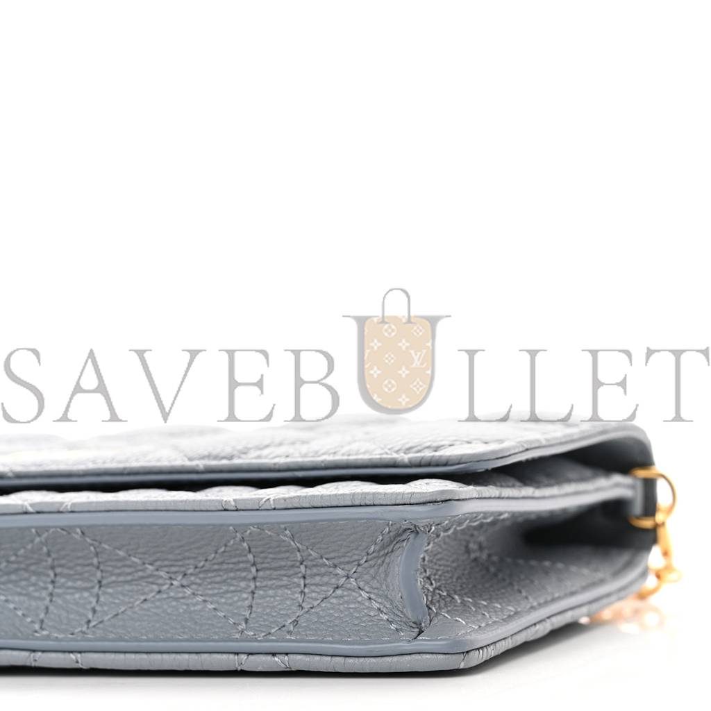 D*or supple calfskin caro pouch with chain cloud (20*11*3.2cm)