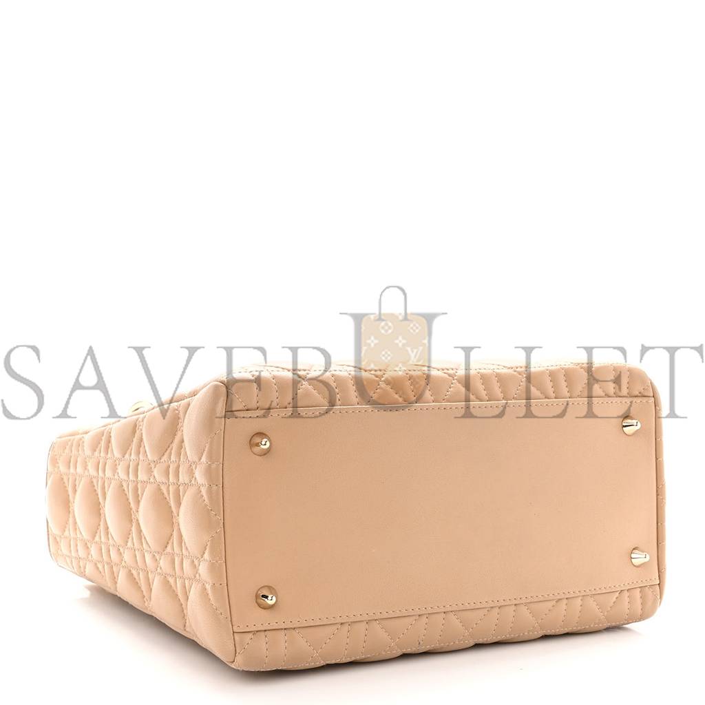 D*or lambskin cannage medium lady D*or beige (24*20*12.7cm)