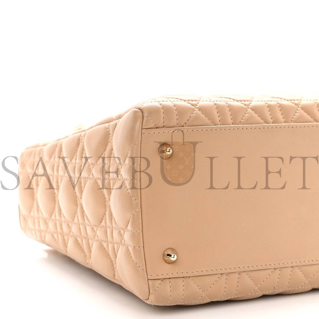 D*or lambskin cannage medium lady D*or beige (24*20*12.7cm)