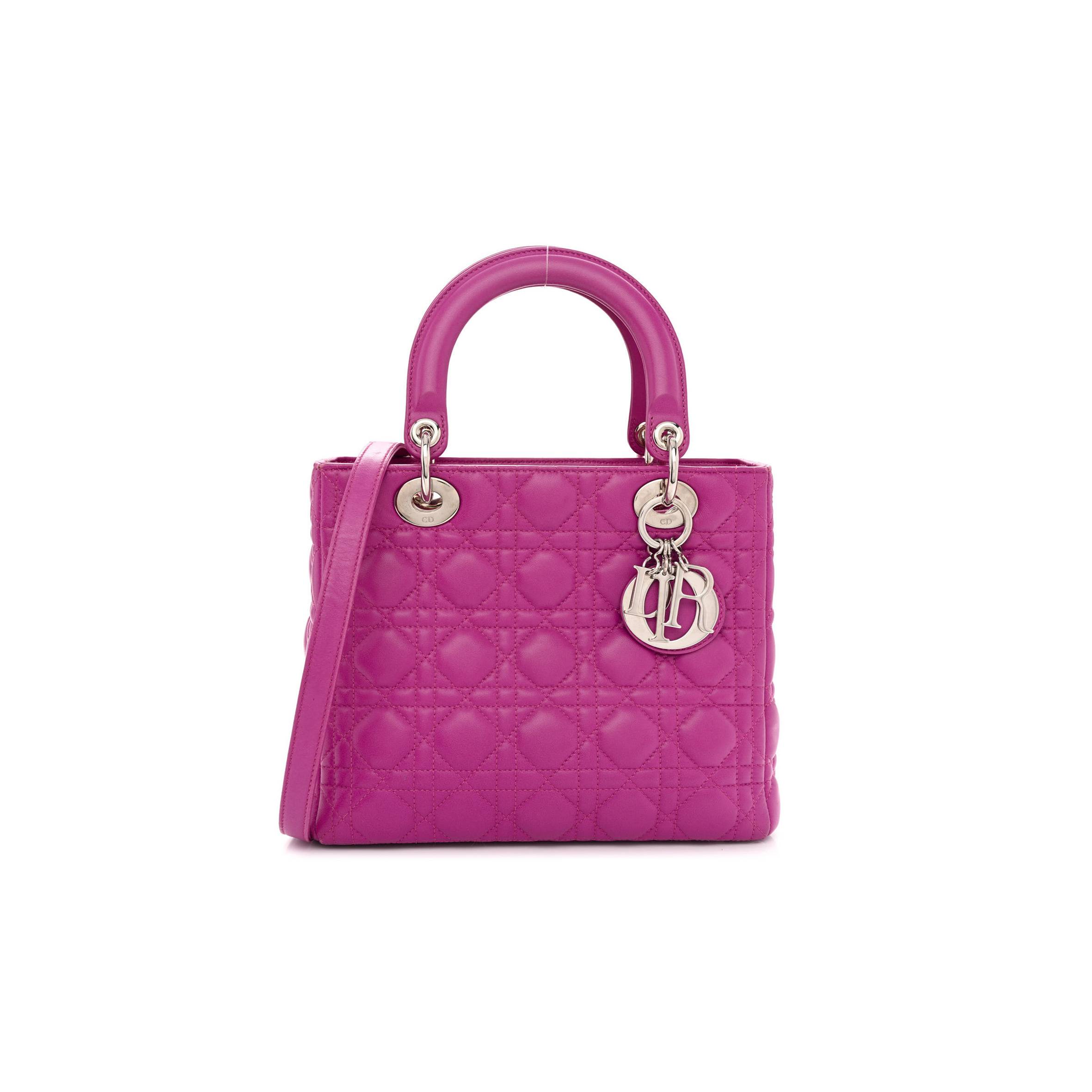 D*or lambskin cannage medium lady D*or pink (23*20*12.1cm)