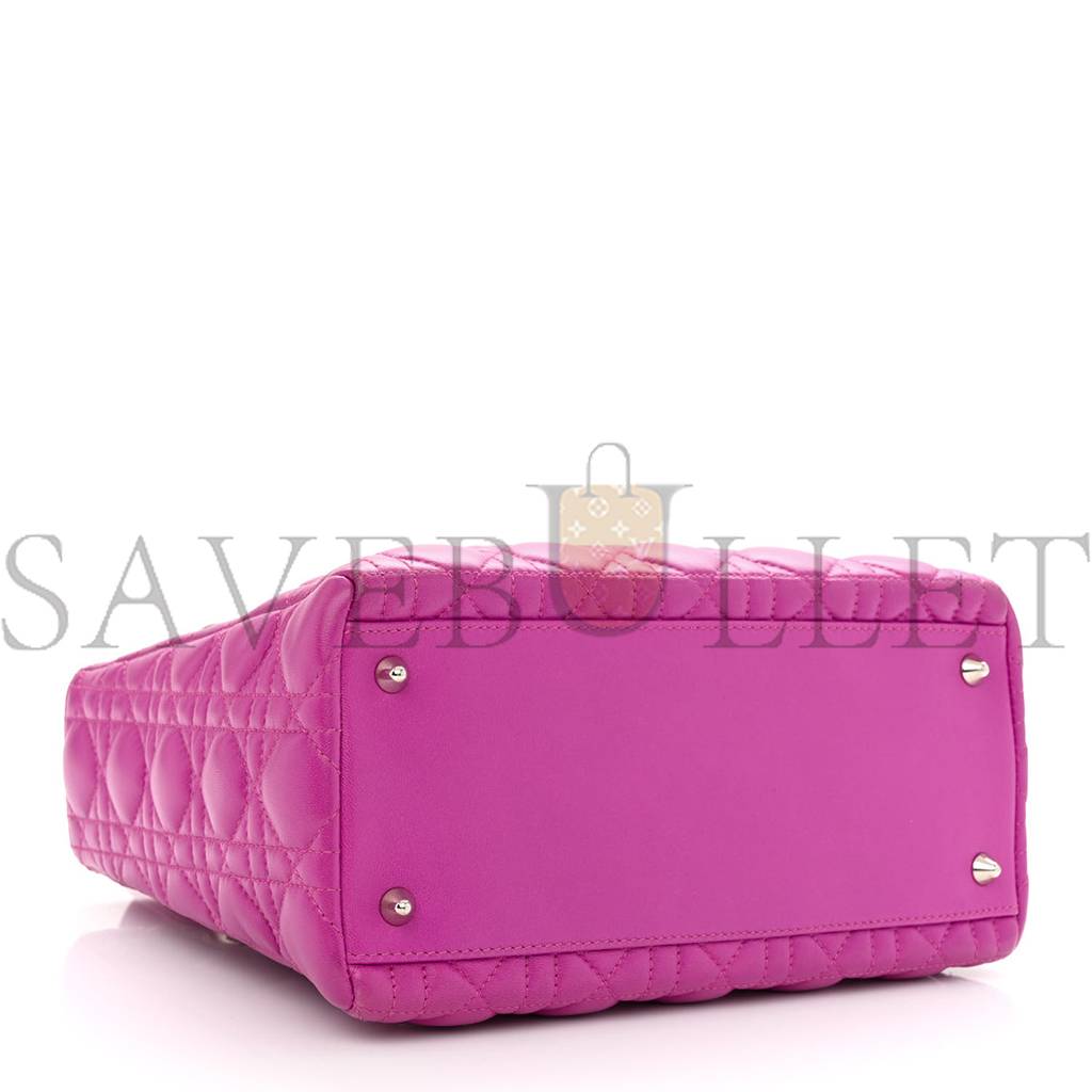 D*or lambskin cannage medium lady D*or pink (23*20*12.1cm)