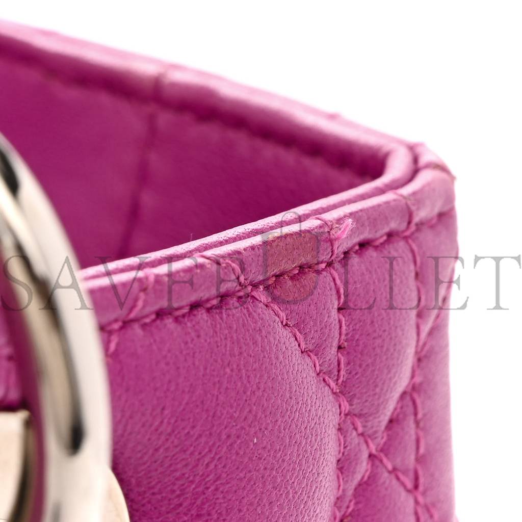 D*or lambskin cannage medium lady D*or pink (23*20*12.1cm)