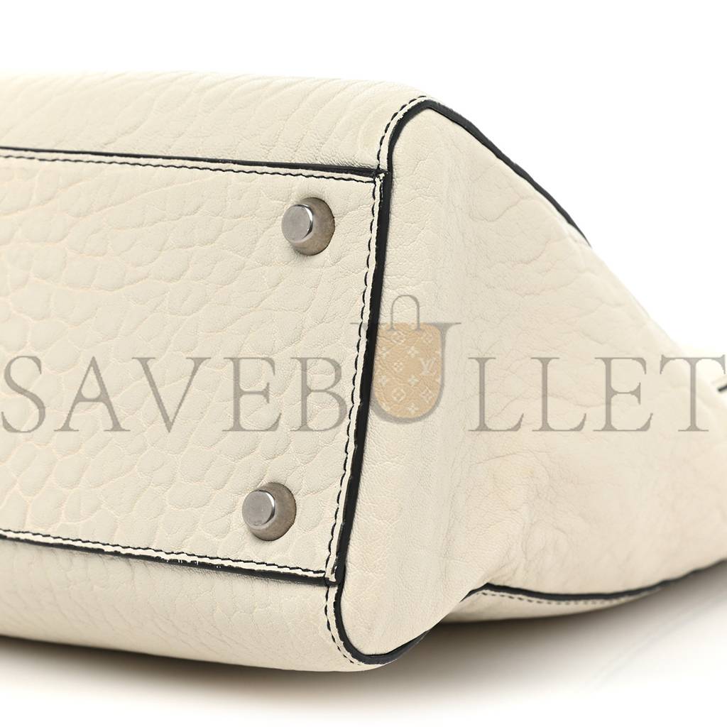 D*or canyon grained lambskin large lady D*or off white (31*25*12.1cm)