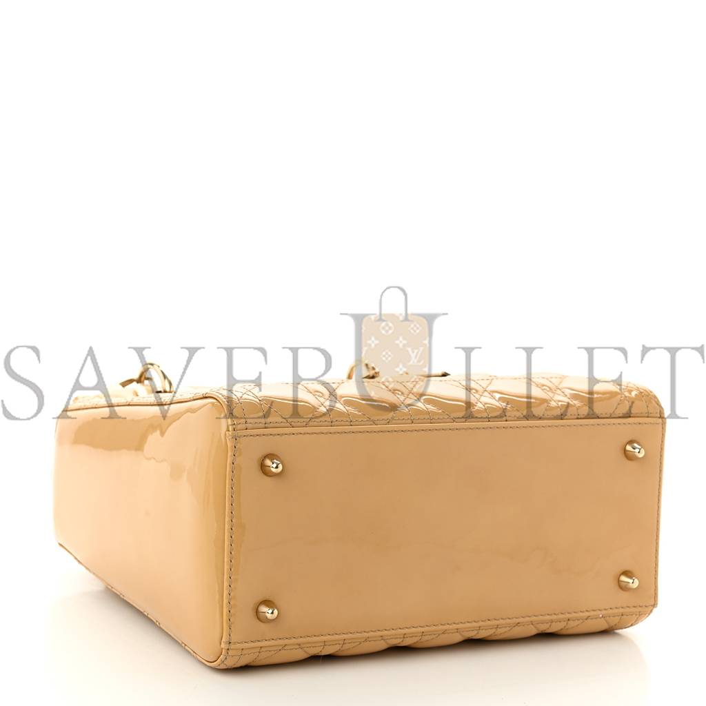 D*or patent cannage medium lady D*or beige (23*20*12.1cm)