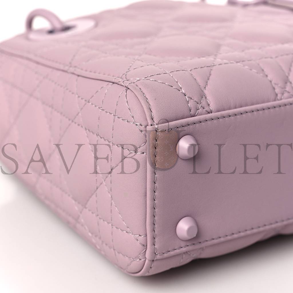 D*or ultra matte calfskin cannage mini lady D*or lavender (17*15*7.6cm)