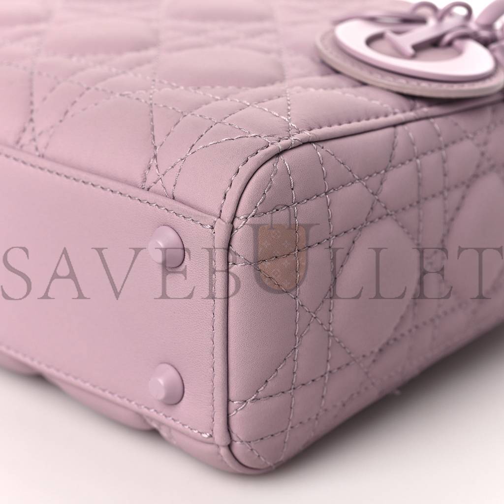 D*or ultra matte calfskin cannage mini lady D*or lavender (17*15*7.6cm)