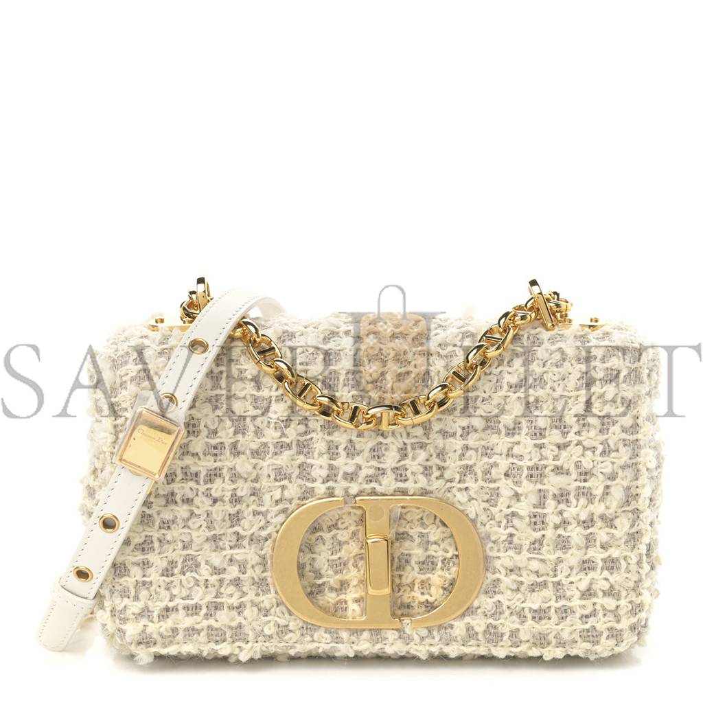 D*or tweed cannage small caro bag white (20*12*6.4cm)