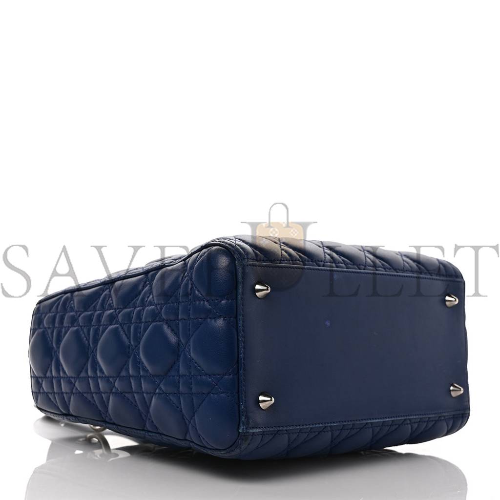 D*or lambskin cannage medium lady D*or navy (24*20*11.4cm)