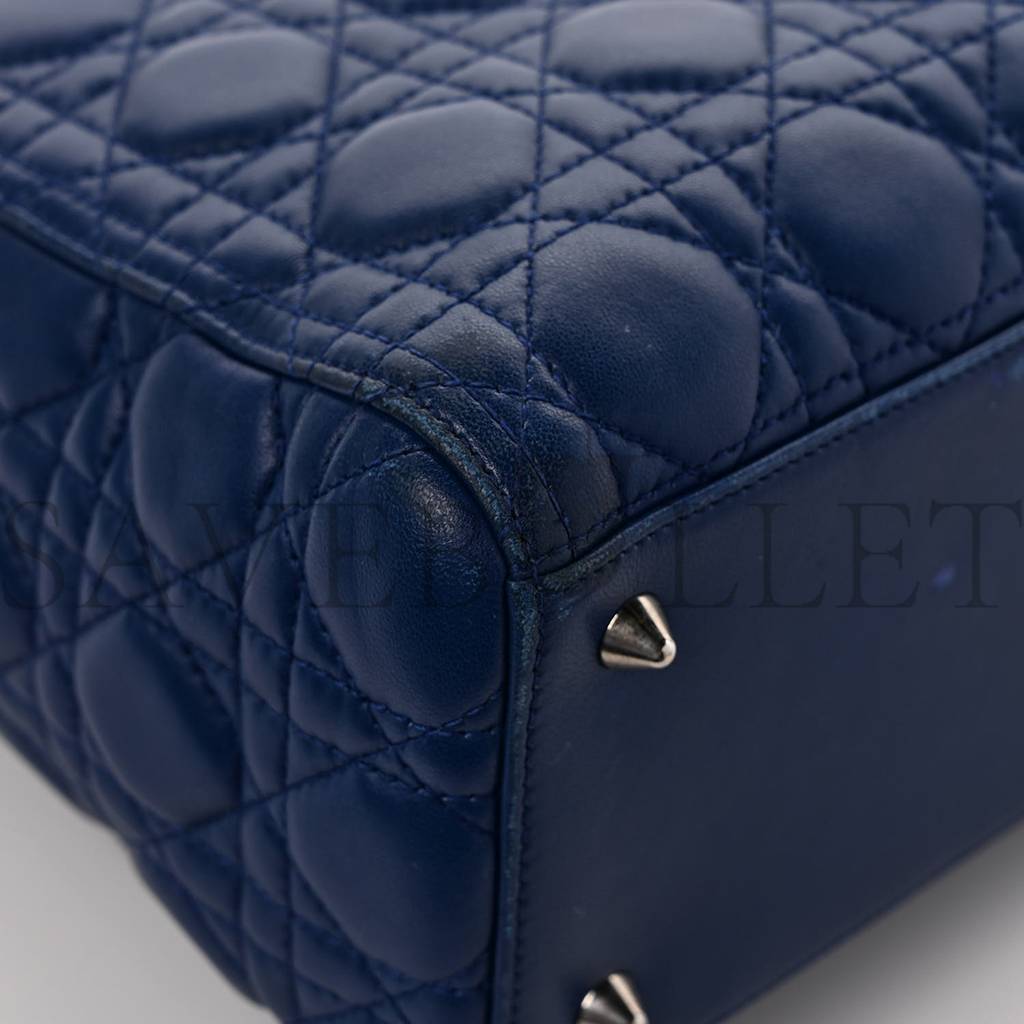 D*or lambskin cannage medium lady D*or navy (24*20*11.4cm)